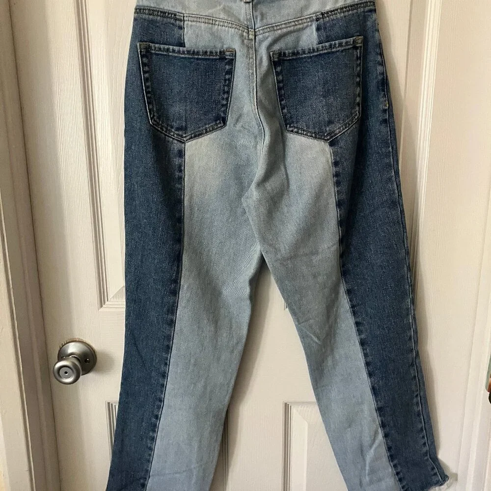 PACSUN Los Angeles High rise straight Blue 2 tones Jeans Size 25 - Picture 2 of 12